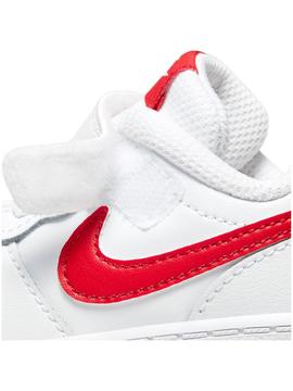 Zapatilla Nike Court Borough Blanco/Rojo Bebe