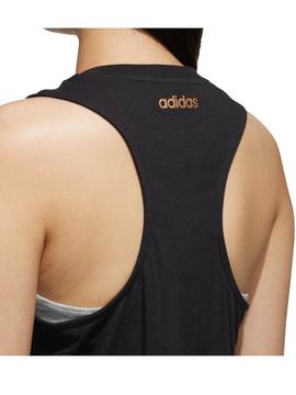 Camiseta Adidas Negra Dorada Mujer