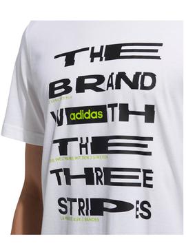 Camiseta Adidas Texto Blanco Hombre