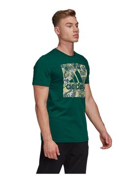 Camiseta Adidas Doodle Verde Hombre