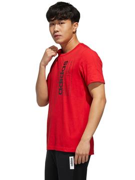 Camiseta Adidas Doodle Rojo Hombre