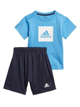 Conjunto Adidas Logo Azul Bebe