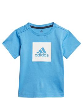 Conjunto Adidas Logo Azul Bebe