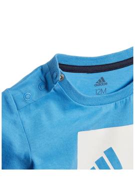 Conjunto Adidas Logo Azul Bebe