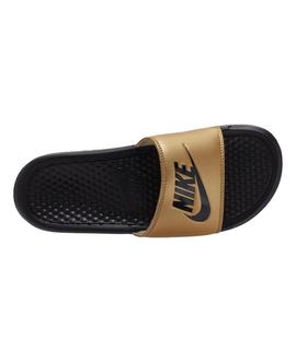 Chanclas Nike Benassi Negro/Oro Mujer
