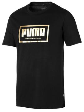 Camiseta Puma Holiday Negrok/Oro Hombre
