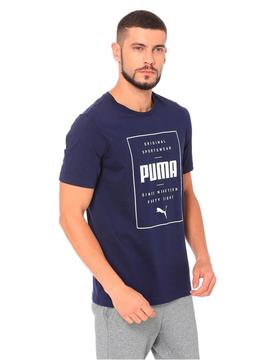 Camiseta Puma Box Tee Marino Hombre