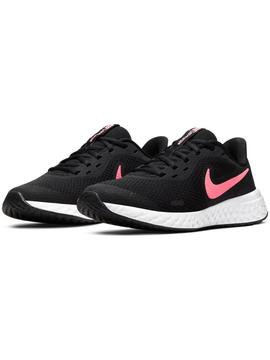 Zapatilla Nike Revolution Negro/Fusia Mujer