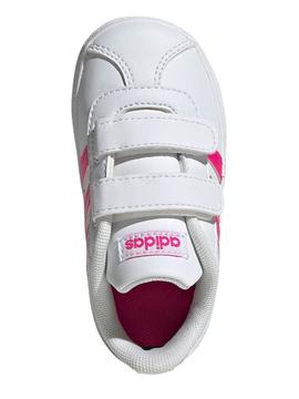 Zapatilla Adidas VL Court Blanco/Rosa Niña
