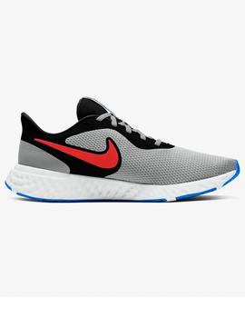 Zapatilla Nike Revolution Gris/Rojo Hombre