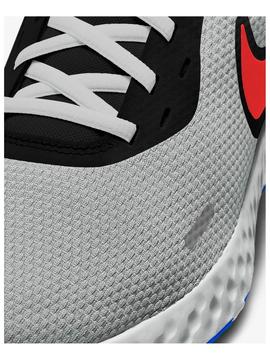 Zapatilla Nike Revolution Gris/Rojo Hombre