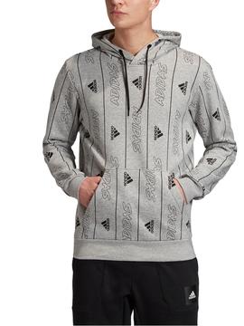 Sudadera Adidas MHS GFX Gris/ Negra Hombre