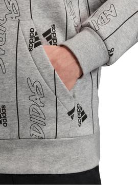 Sudadera Adidas MHS GFX Gris/ Negra Hombre