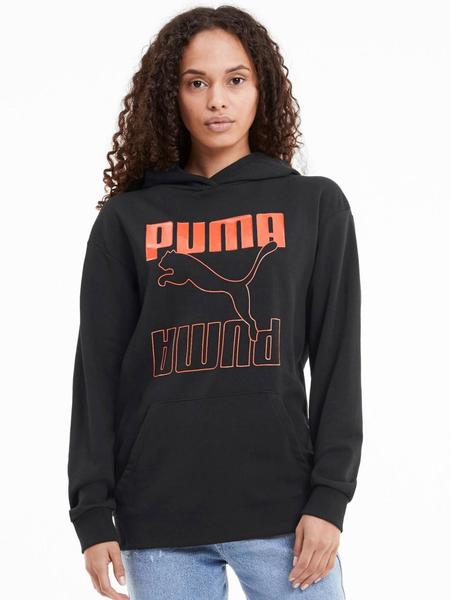 Sucio muestra Perforar Sudadera Puma Rebel Negro/Naranja Mujer
