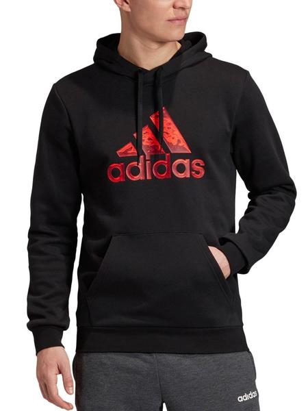 Sudadera Adidas M FLC Negro/Rojo