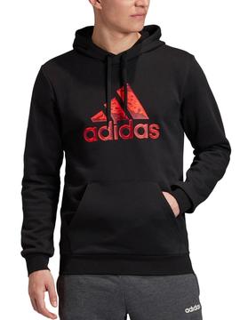 Sudadera Adidas FLC Negro/Rojo Hombre