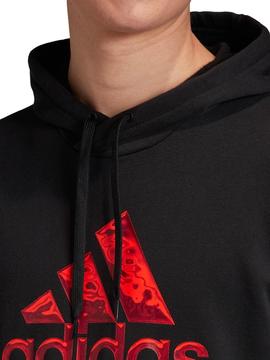 Sudadera Adidas M FLC Negro/Rojo