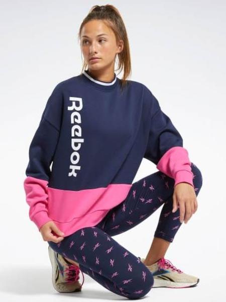 Sudadera Reebok Negra Blanca Mujer