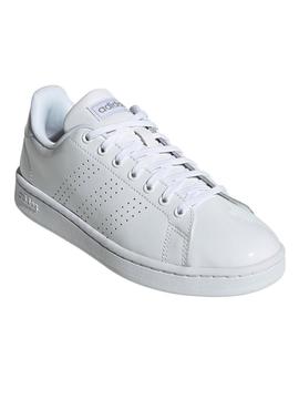 Zapatilla Adidas Advantage Charol Blanco Mujer