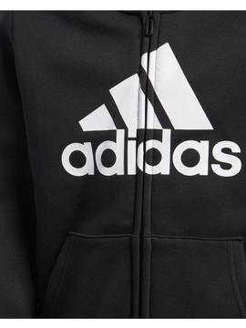 Chaqueta Adidas Negra Logo Blanco Niño A/C