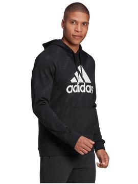 Sudadera Adidas Negra Logo Blanco C/C Hombre