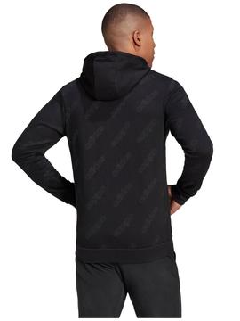 Sudadera Adidas Negra Logo Blanco C/C Hombre