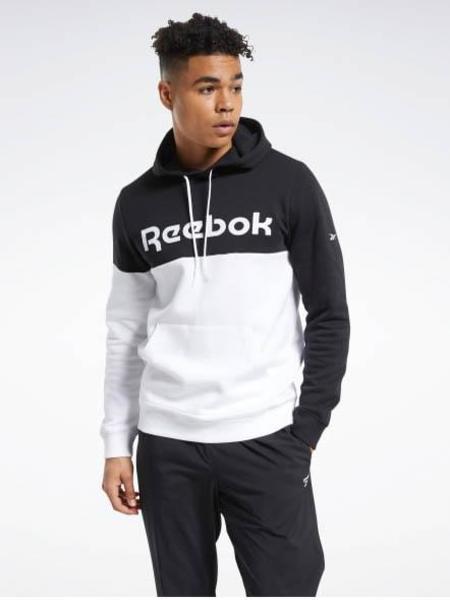 SUDADERA REEBOK HOMBRE NEGRO/BLANCO CL SOCCER E HOODIE HG1606