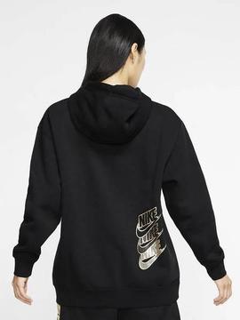 Sudadera Nike Oversize Negro/Oro Mujer