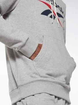 Sudadera Reebok Hoodie Gris Hombre