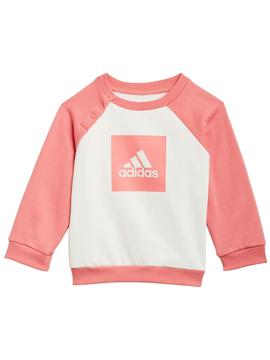 Chandal Adidas 3S Blanco/Rosa Niña
